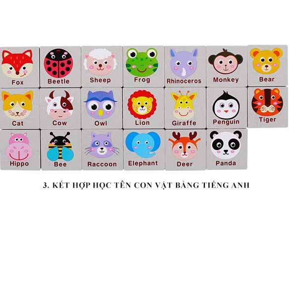 Đồ chơi xếp hình ghép cặp PIKACHU 80 hình bằng gỗ, đồ chơi trí tuệ phát triển tư duy thông minh cho bé - Muối blocks