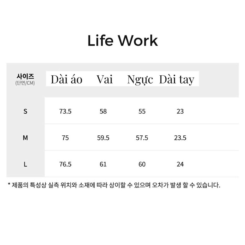 Áo thun chính hãng Hàn Quốc - Life Work