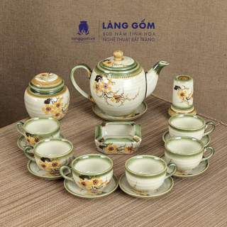 Bộ ấm chén kiểu Minh long vẽ mai vàng, vẽ sen đỏ, nhiều kích thước - LÀNG GỐM