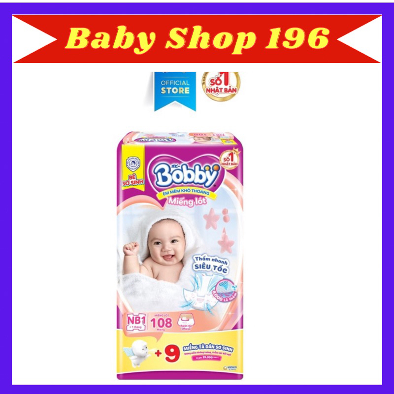 Miếng lót Bobby Newborn 1 - 108 miếng