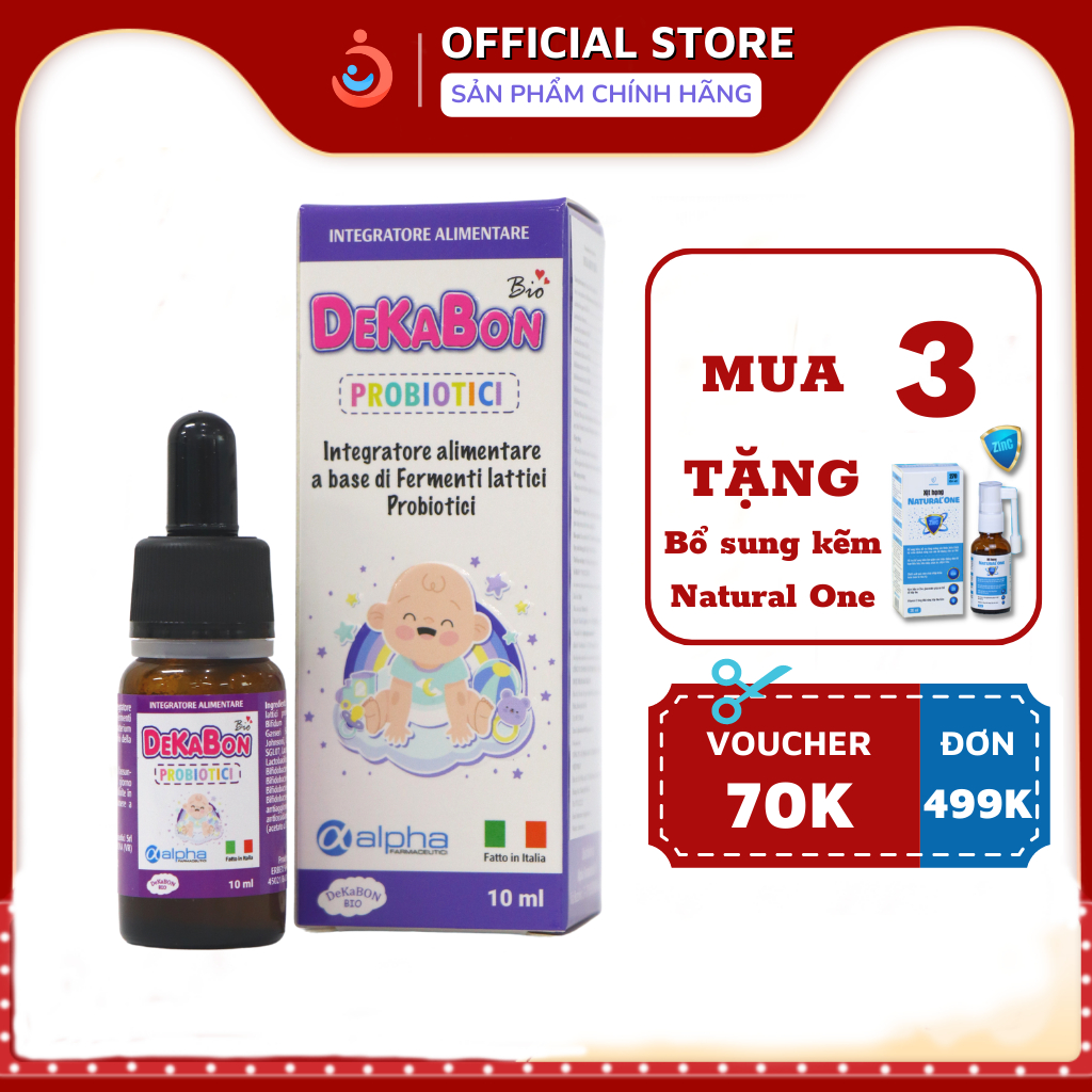 Men vi sinh Dekabon 10ml giúp bé ăn khỏe, men tiêu hóa giúp trẻ tăng hấp thụ, tăng sức đề kháng