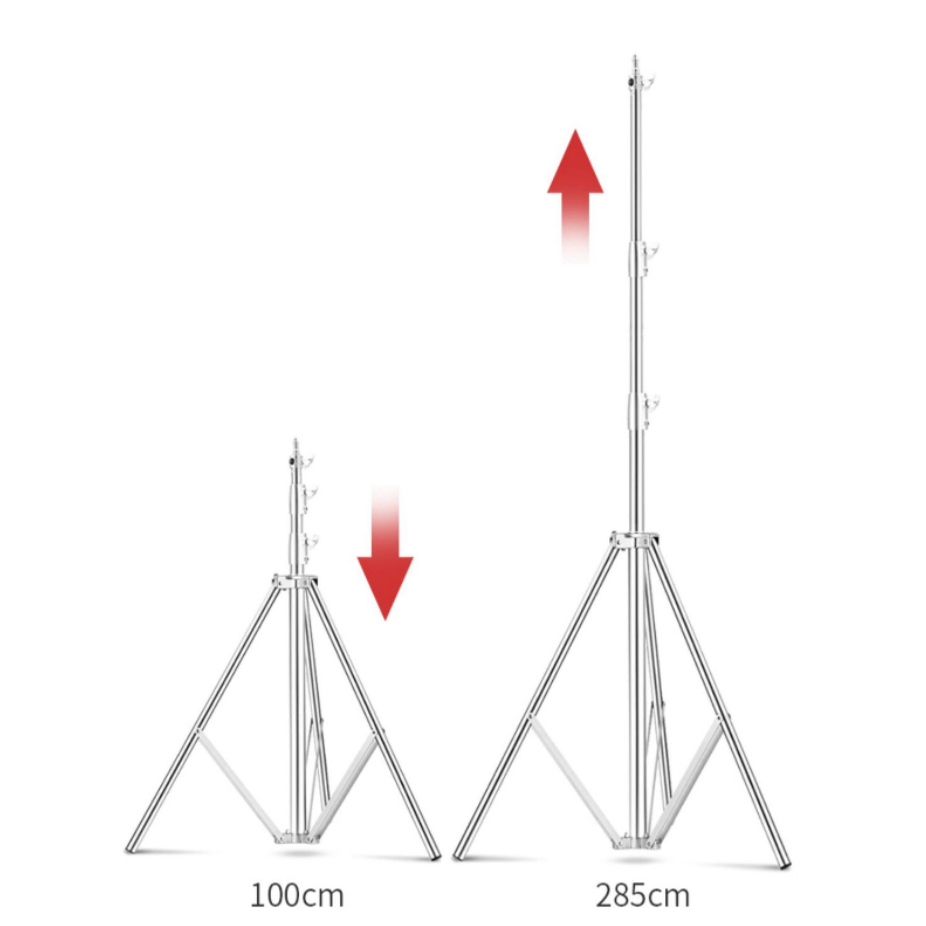 Chân đèn. Chân đèn inox 280 cm loại tốt chịu tải 10 kg . Bh 12 tháng