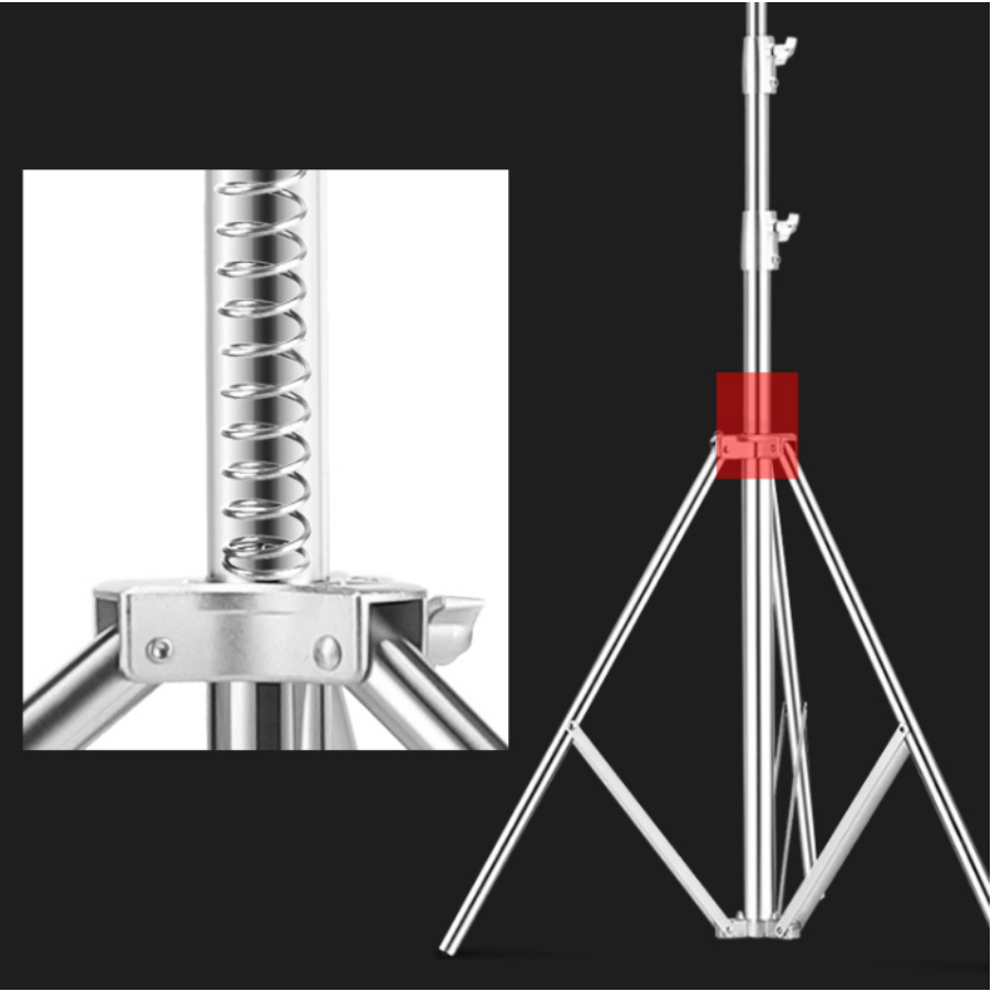 Chân đèn. Chân đèn inox 280 cm loại tốt chịu tải 10 kg . Bh 12 tháng