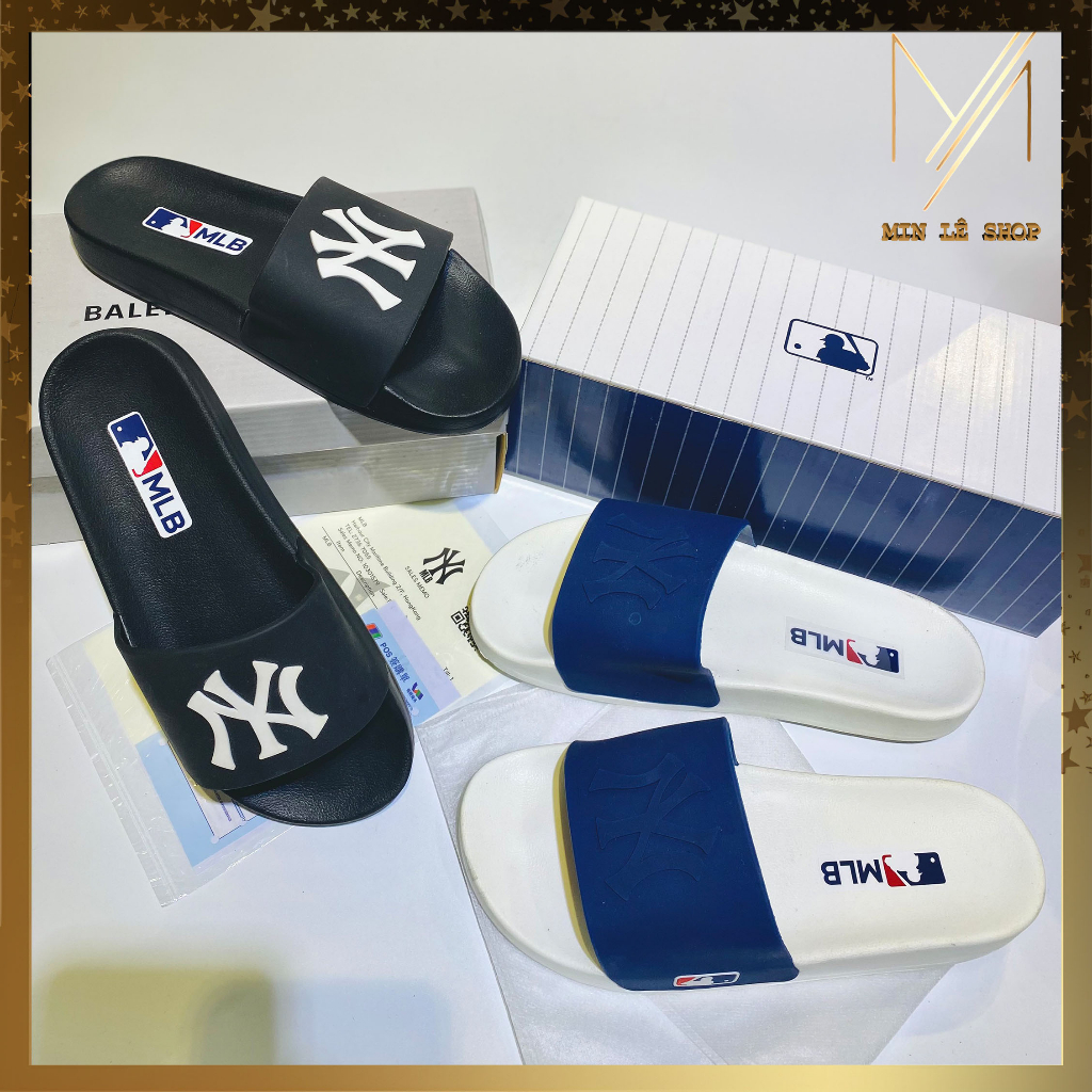Dép nam quai ngang, Dép lê nam MLB N.Y giá rẻ hàng full box bill
