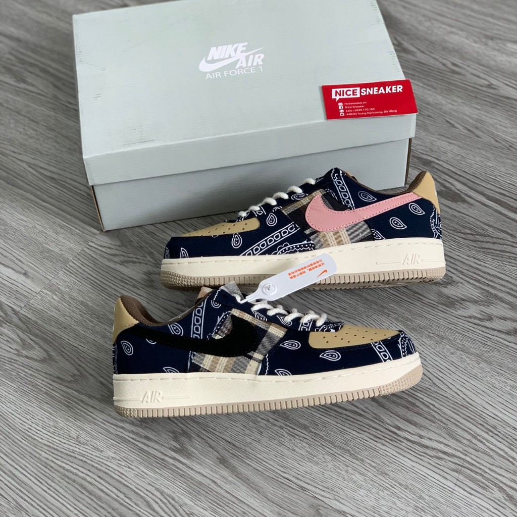 Giày Air Force 1 x Dunk Travis Scott Nâu,  thổ cẩm mới nhất 2023 - NICE SNEAKER | Chất lượng siêu cấp.