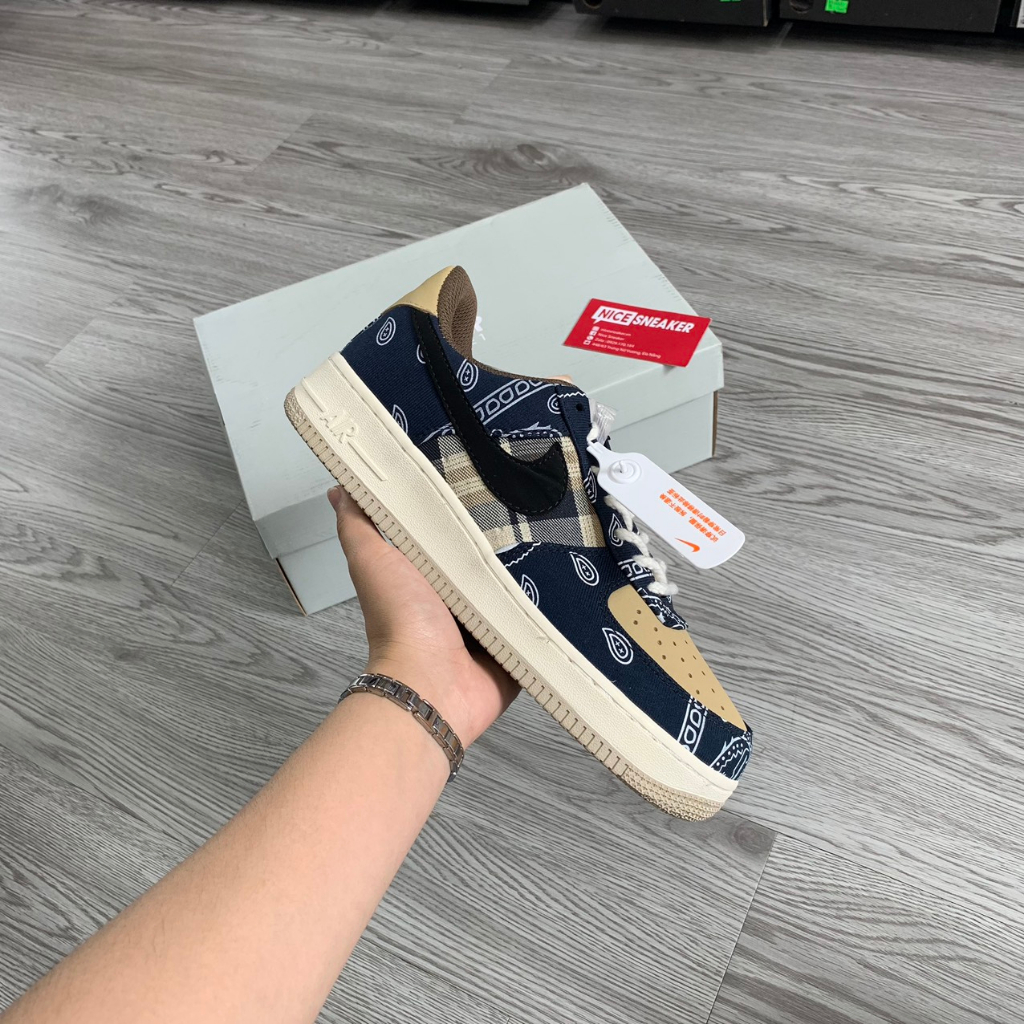 Giày Air Force 1 x Dunk Travis Scott Nâu,  thổ cẩm mới nhất 2023 - NICE SNEAKER | Chất lượng siêu cấp.