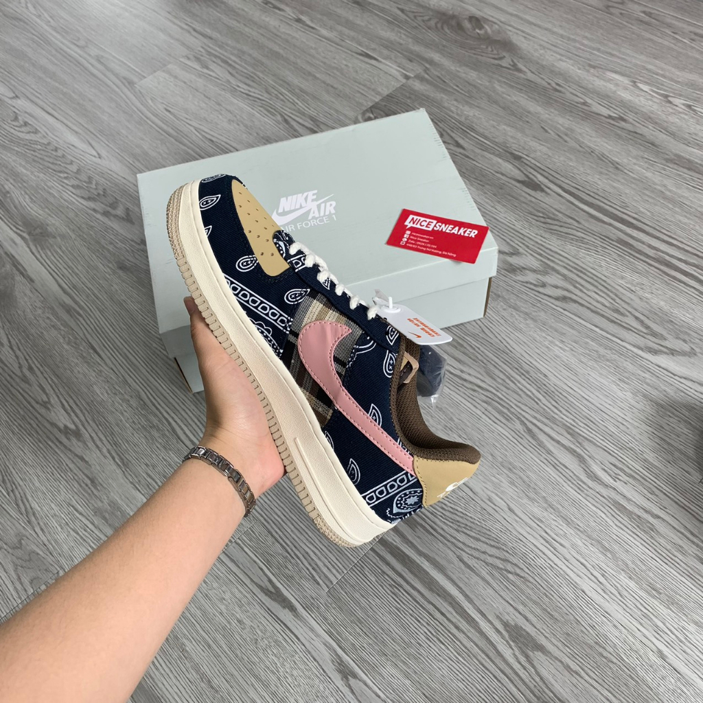 Giày Air Force 1 x Dunk Travis Scott Nâu,  thổ cẩm mới nhất 2023 - NICE SNEAKER | Chất lượng siêu cấp.