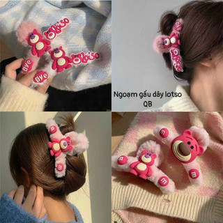 Siêu rẻ ❤️ Kẹp tóc lông gấu dâu Lotso Hàn Quốc so cute 2 màu