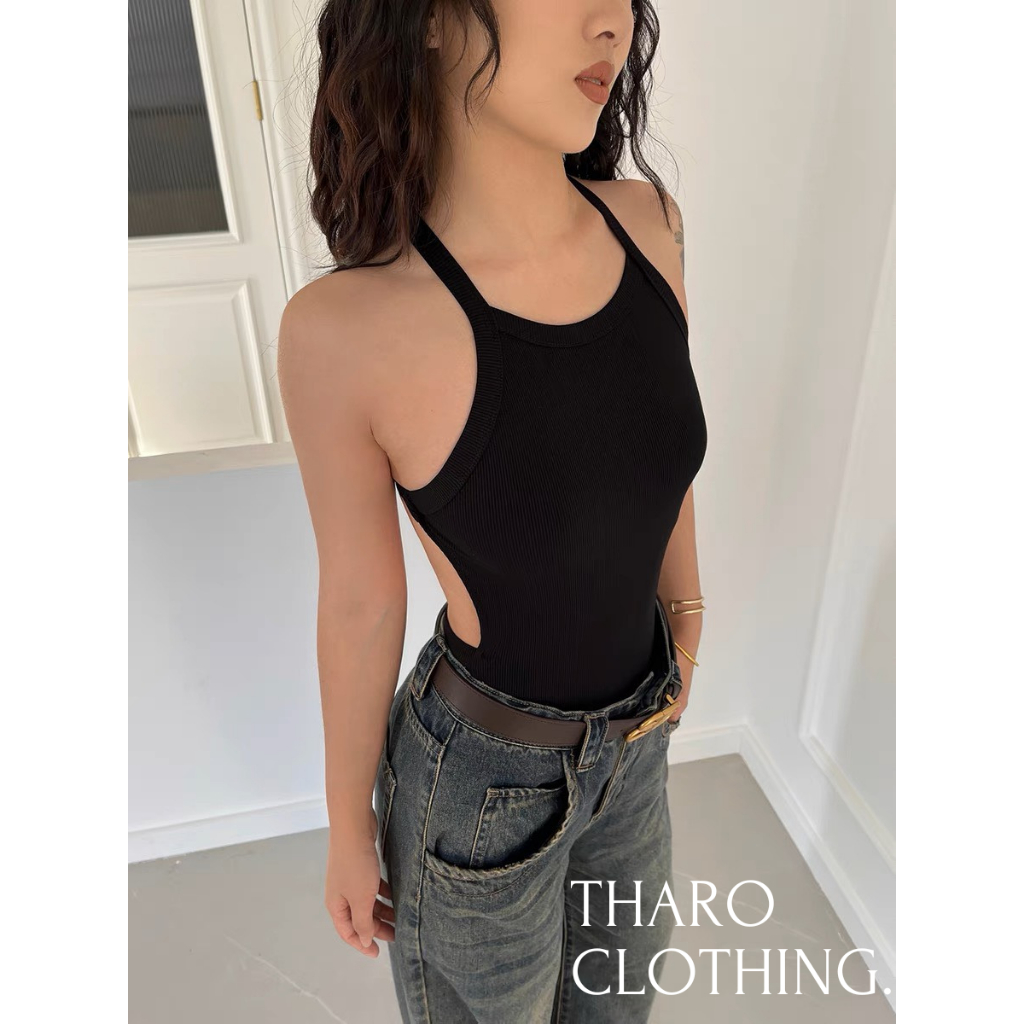 Bodysuit, Áo Liền Thân Đan Dây Chéo, Hở Lưng - Tharo Clothing [AO00114