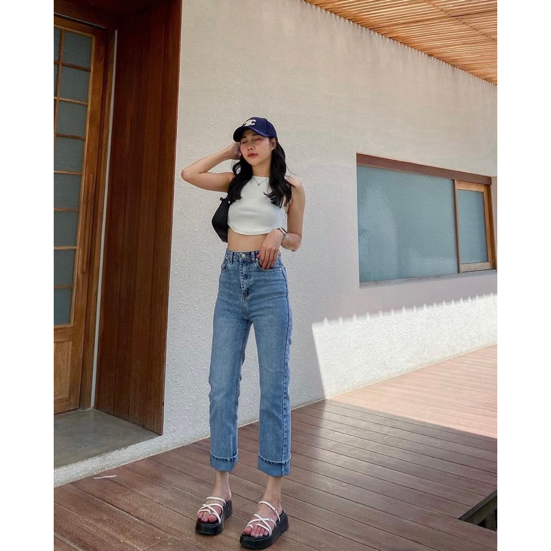 Quần Irene Jeans Ống Đứng Co Dãn