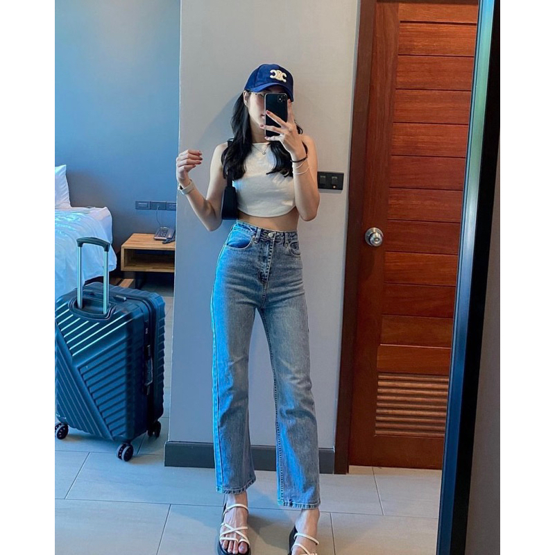 Quần Irene Jeans Ống Đứng Co Dãn