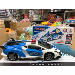 Đồ chơi ô tô cảnh sát biến hình xoay 360, có đèn nhấp nháy cho bé