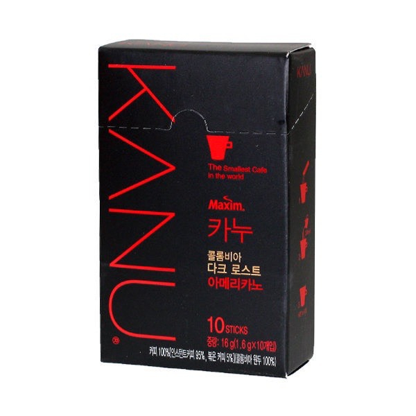 Cà Phê Đen Hàn Quốc Maxim KANU Chính Hãng 10 gói 카누 콜롬비아 다크 로스트 16g
