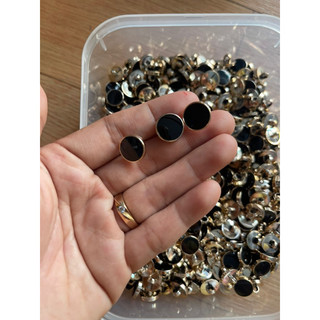 50 nút tròn trơn màu đen 1.2 CM sử dụng đơm kết áo sơ mi