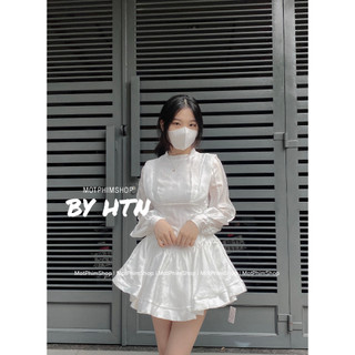 ĐẦM THẮT DÂY EO, đầm tay dài
