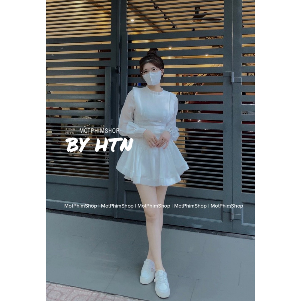 ĐẦM THẮT DÂY EO, đầm tay dài