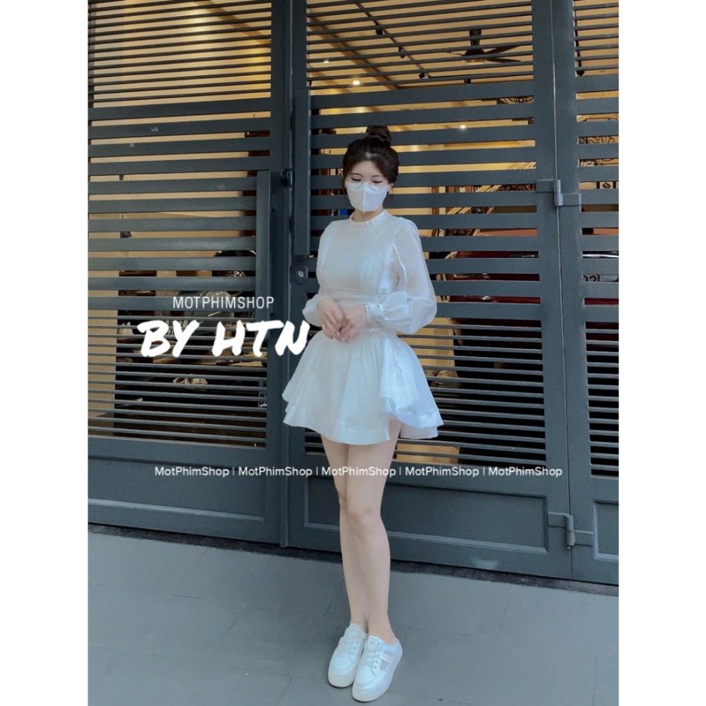ĐẦM THẮT DÂY EO, đầm tay dài