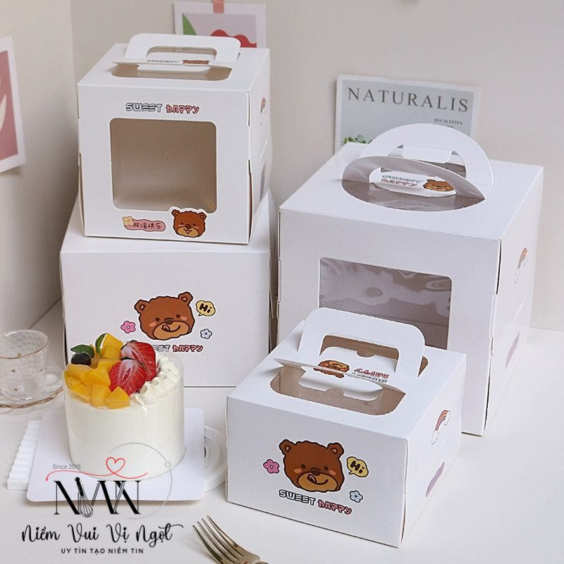 Hộp Bánh Kem, Hộp Bánh Sinh Nhật  ~ Hi Gấu Nâu