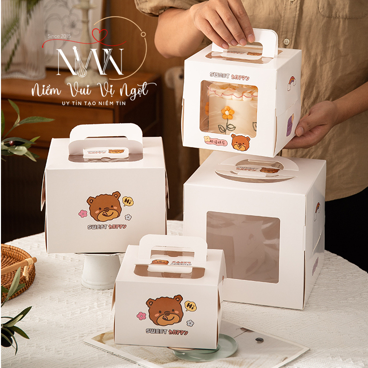 Hộp Bánh Kem, Hộp Bánh Sinh Nhật  ~ Hi Gấu Nâu