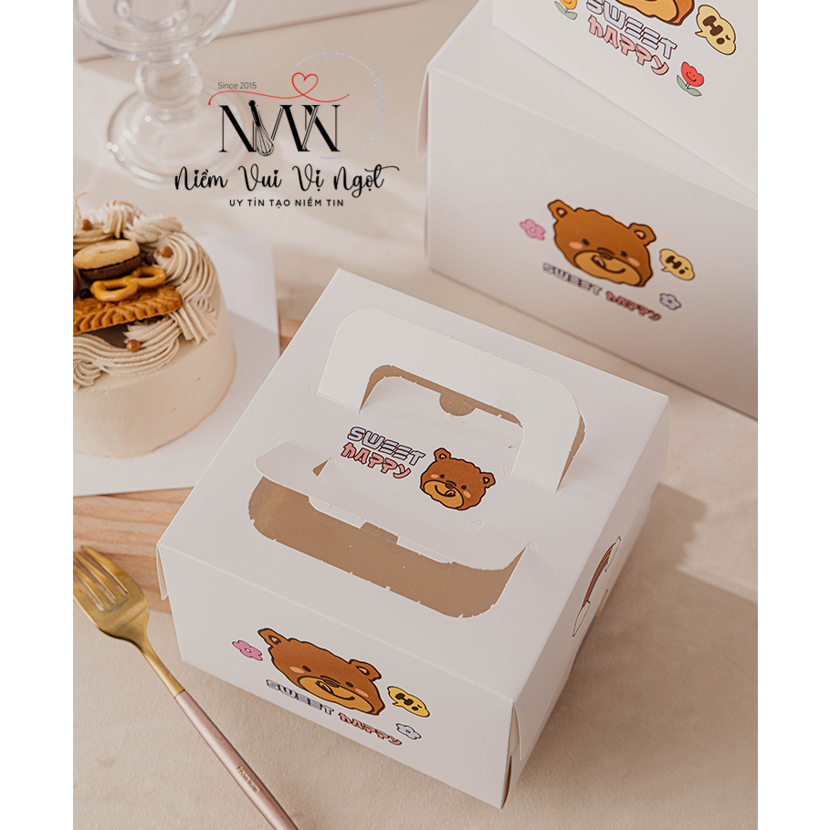 Hộp Bánh Kem, Hộp Bánh Sinh Nhật  ~ Hi Gấu Nâu
