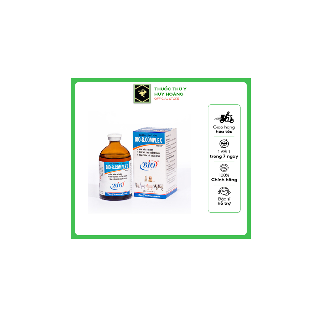BIO BCOMPLEX 100ml dùng cho heo trâu bò chó mèo dê