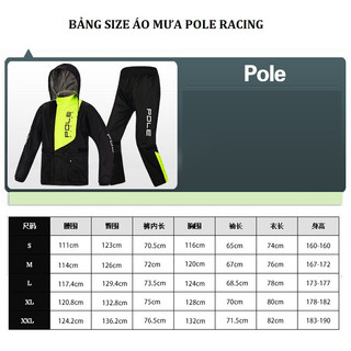 Bộ Quần Áo Mưa Phản Quang Cao Cấp POLE RACING