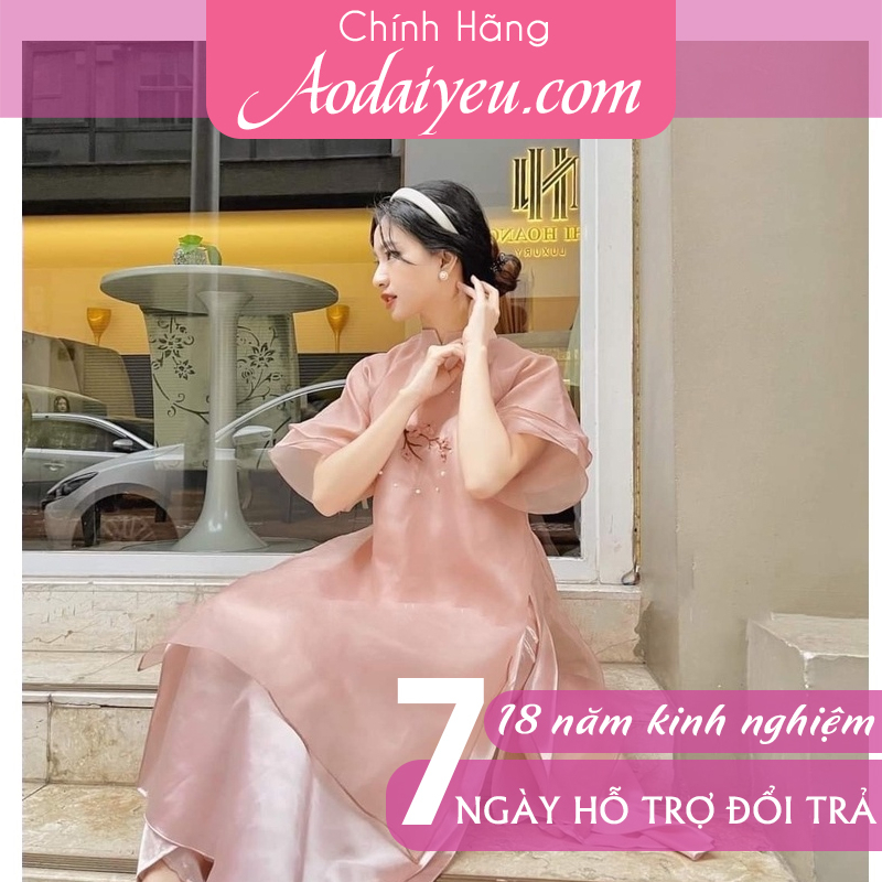 Áo Dài Mộc Miên, Áo Dài Cách Tân Tay Bèo Cánh Tiên 4 Tà Đính Hoa Mộc Miên - Aodaiyeu | BigBuy360 - bigbuy360.vn