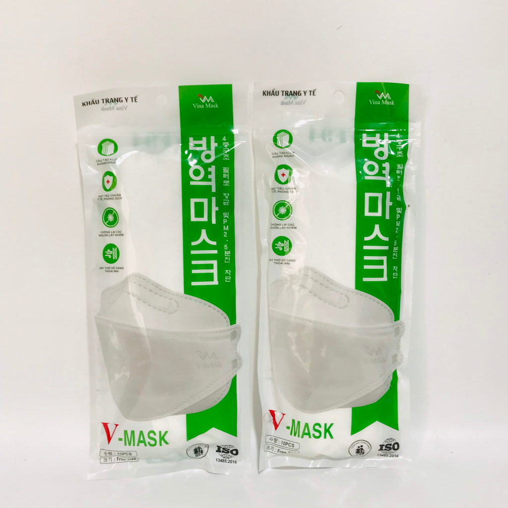 Khẩu trang y tế KF94 V-Mask 4 lớp kháng khuẩn 1 túi 10 chiếc