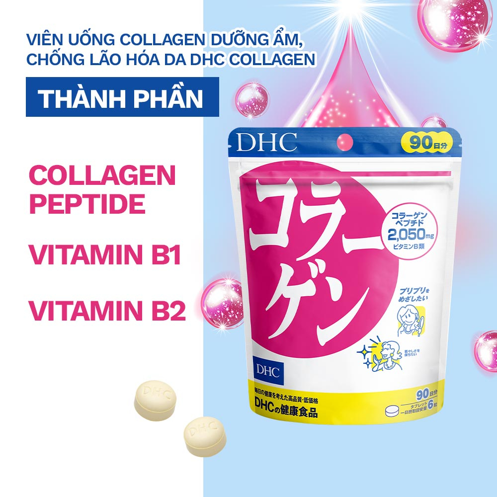 Viên uống chống lão hóa đẹp da DHC Collagen Nhật Bản