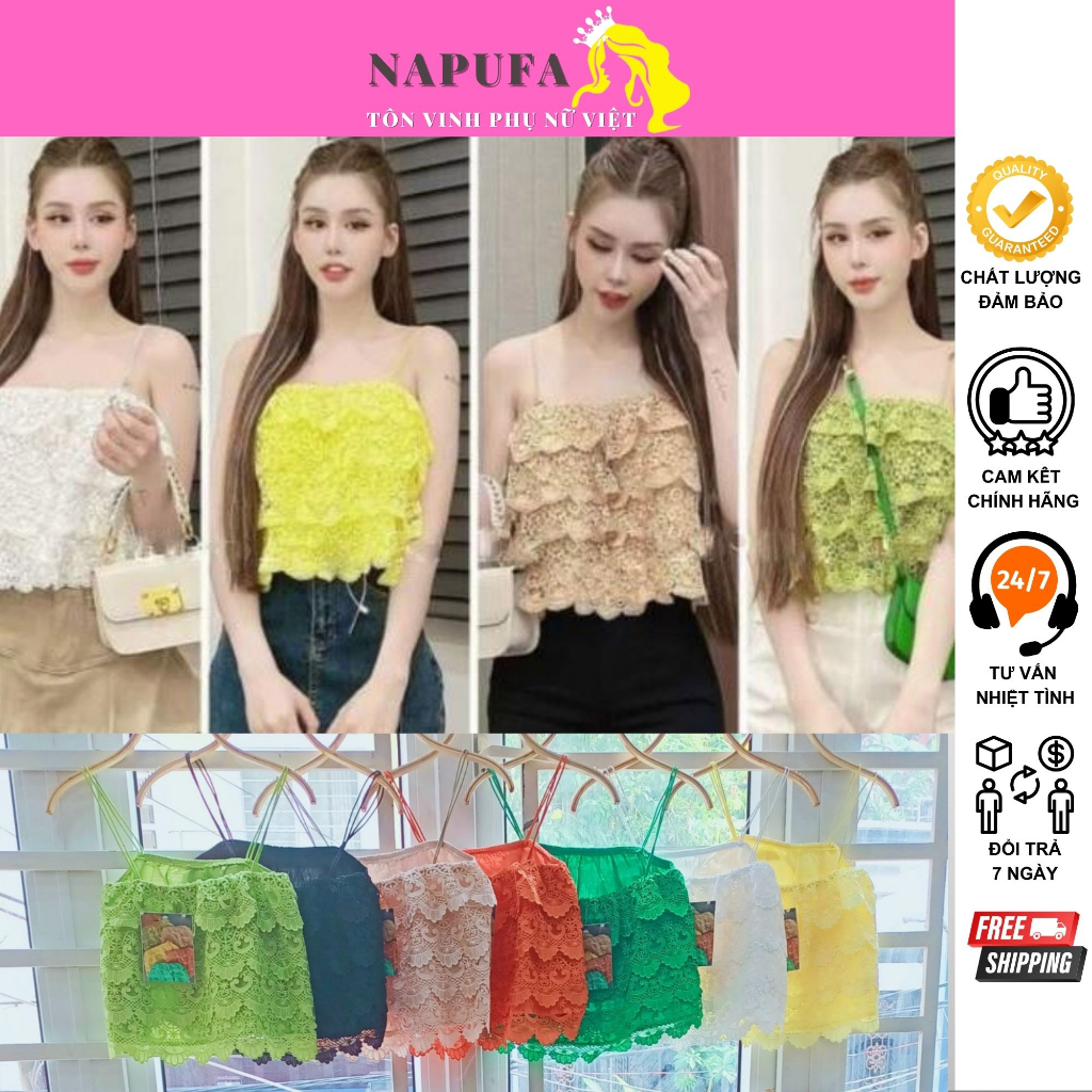 Áo ren tầng 2 dây xinh xắn êm dịu NAPUFA