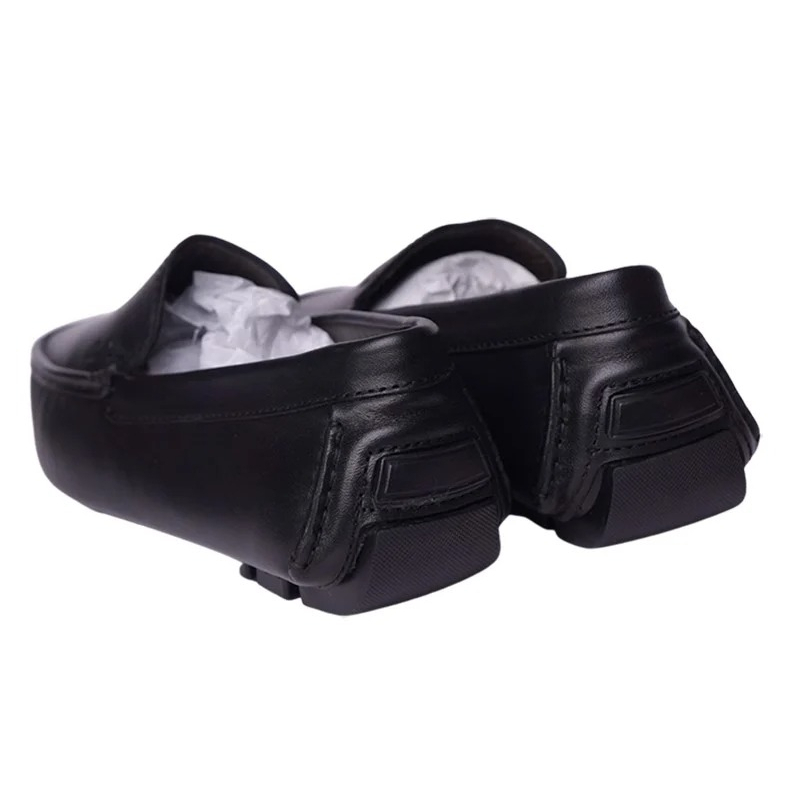 Giày lười da công sở siêu mềm dáng trơn- Đen