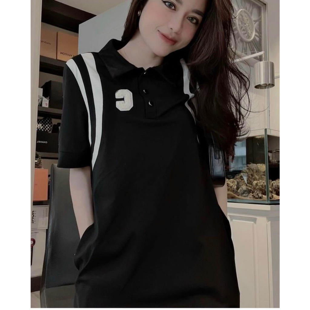 Váy chữ C phối viền cho nữ,váy polo cộc tay cho nữ đi làm đi chơi mã 132