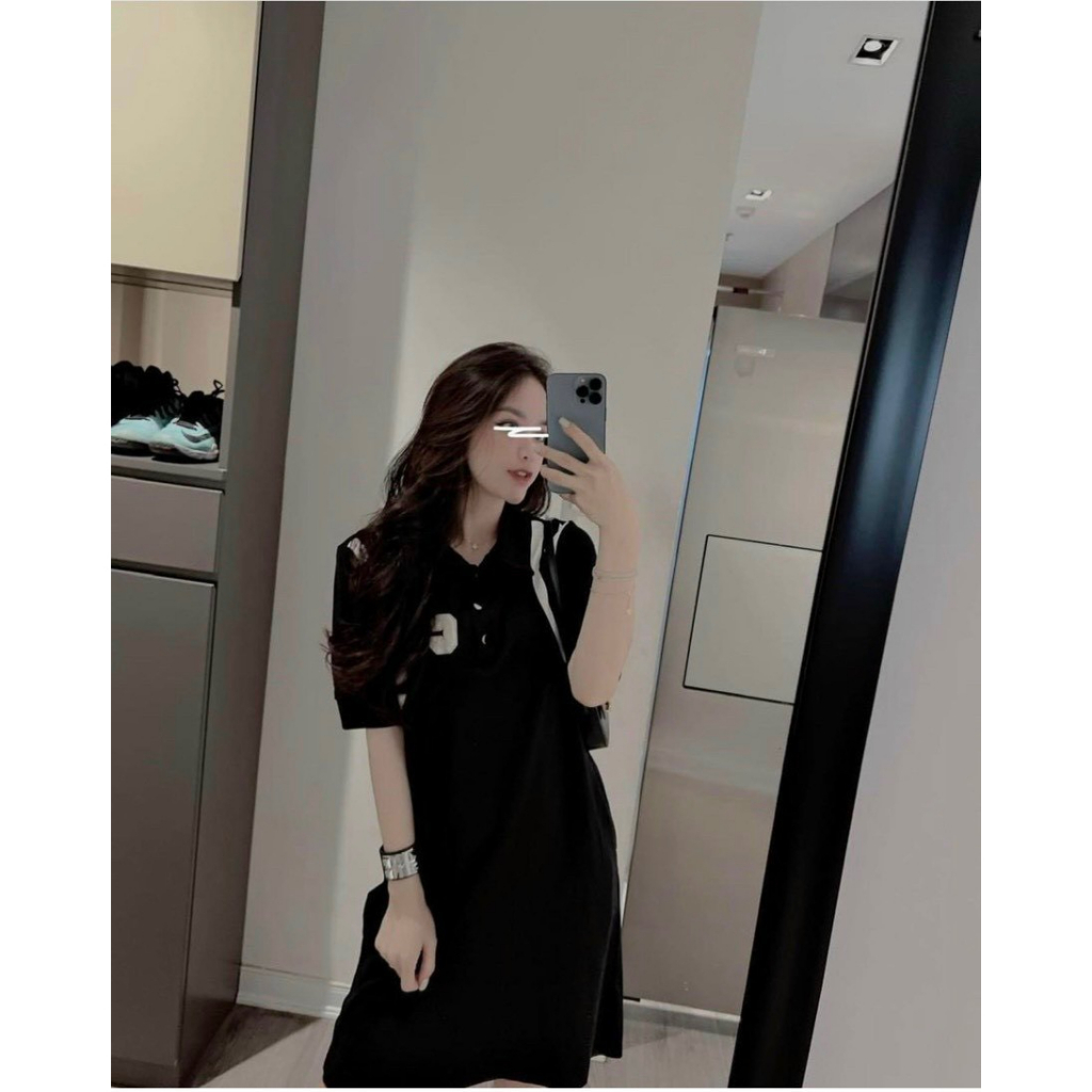 Váy chữ C phối viền cho nữ,váy polo cộc tay cho nữ đi làm đi chơi mã 132