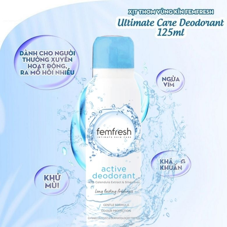 Xịt khử mùi phụ nữ Femfresh Deodorant Spray 125ml