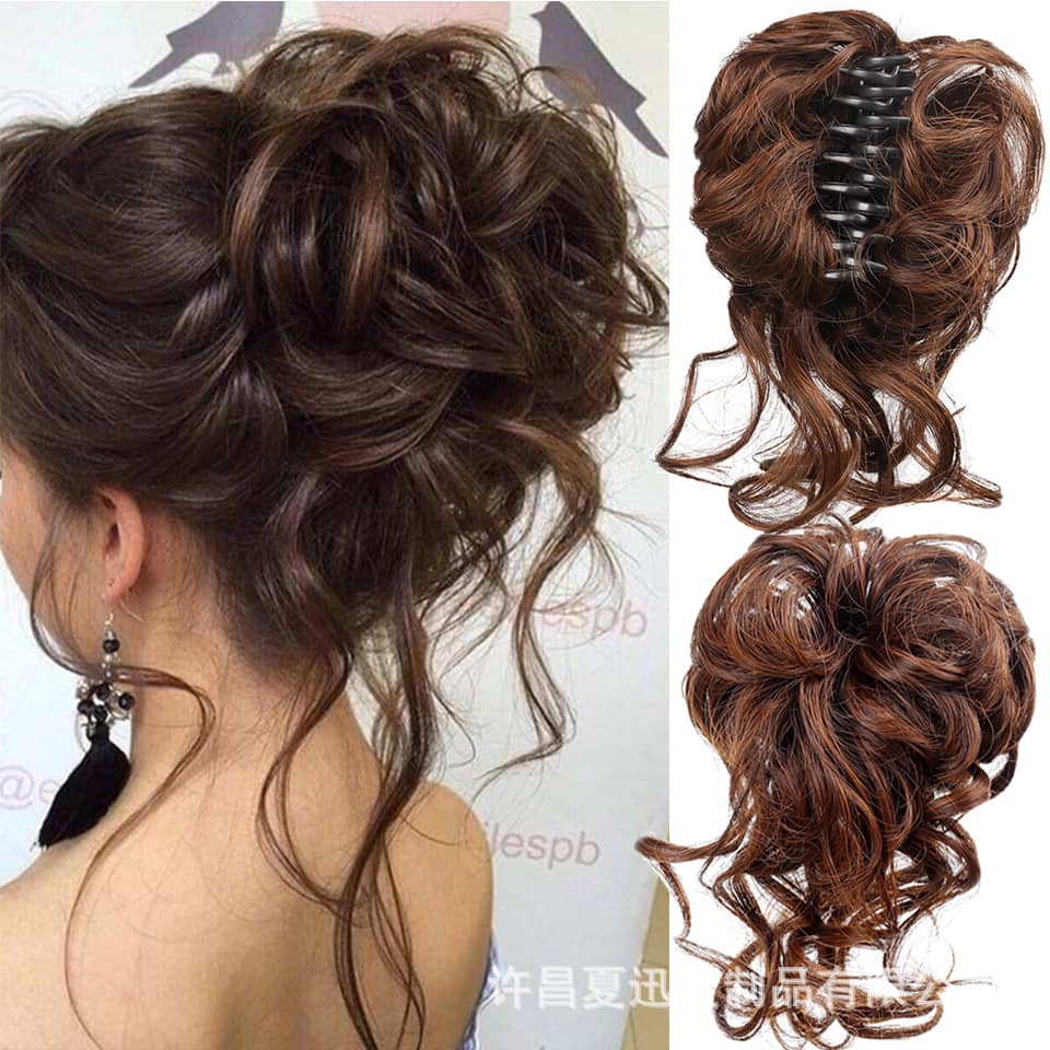 Tóc giả búi ngoạm xoăn lơi - Búi ngoạm xoăn lơi hàn quốc