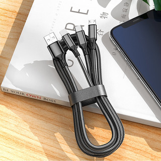 Cáp sạc 3 đầu dây dù Type C Micro Usb Lai Ninh - Cáp sạc bọc dù
