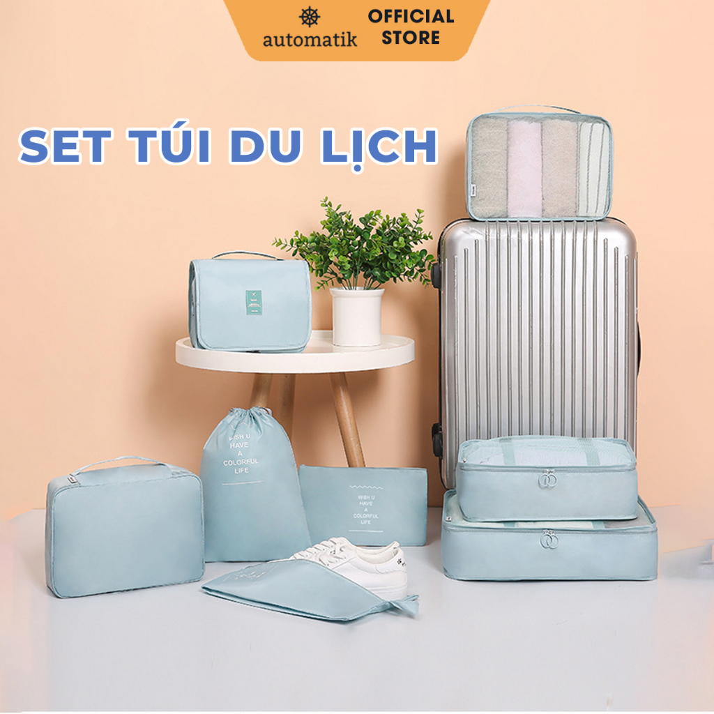 Set 8 Túi Đựng Đồ Du Lịch Tiện Dụng Có Khóa Chống Thấm Nước - Automatik