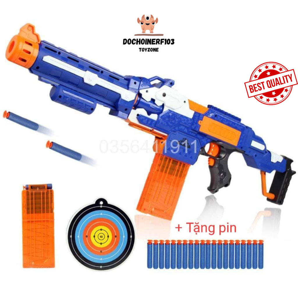 Đồ Chơi Blaster Storm Dùng Pin (Tặng 20 Xốp) Cỡ Lớn Vận Động Ngoài Trời Kiểu Nerf Nhựa ABS Cao Cấp 3 Seri 2023 Mới Nhất