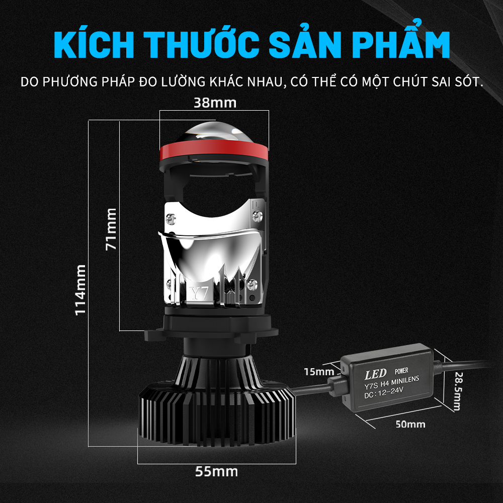 CO LIGHT Đèn Pha Led Bi Cầu Mini H4 Y6D Nâng Cấp Lên T5 Cắt Sáng Chống Chói H4 Y7S Ô Tô Xe Máy