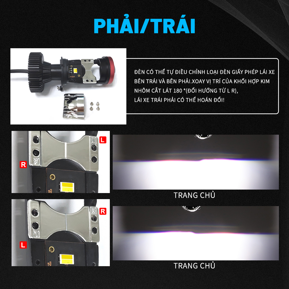 CO LIGHT Đèn Pha Led Bi Cầu Mini H4 Y6D Nâng Cấp Lên T5 Cắt Sáng Chống Chói H4 Y7S Ô Tô Xe Máy