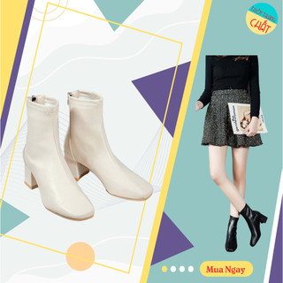 Giày Bốt Martin Đế Vuông Cao 5-7p Phong Cách Anh Quốc Thời Trang Cá Tính Cho Nữ