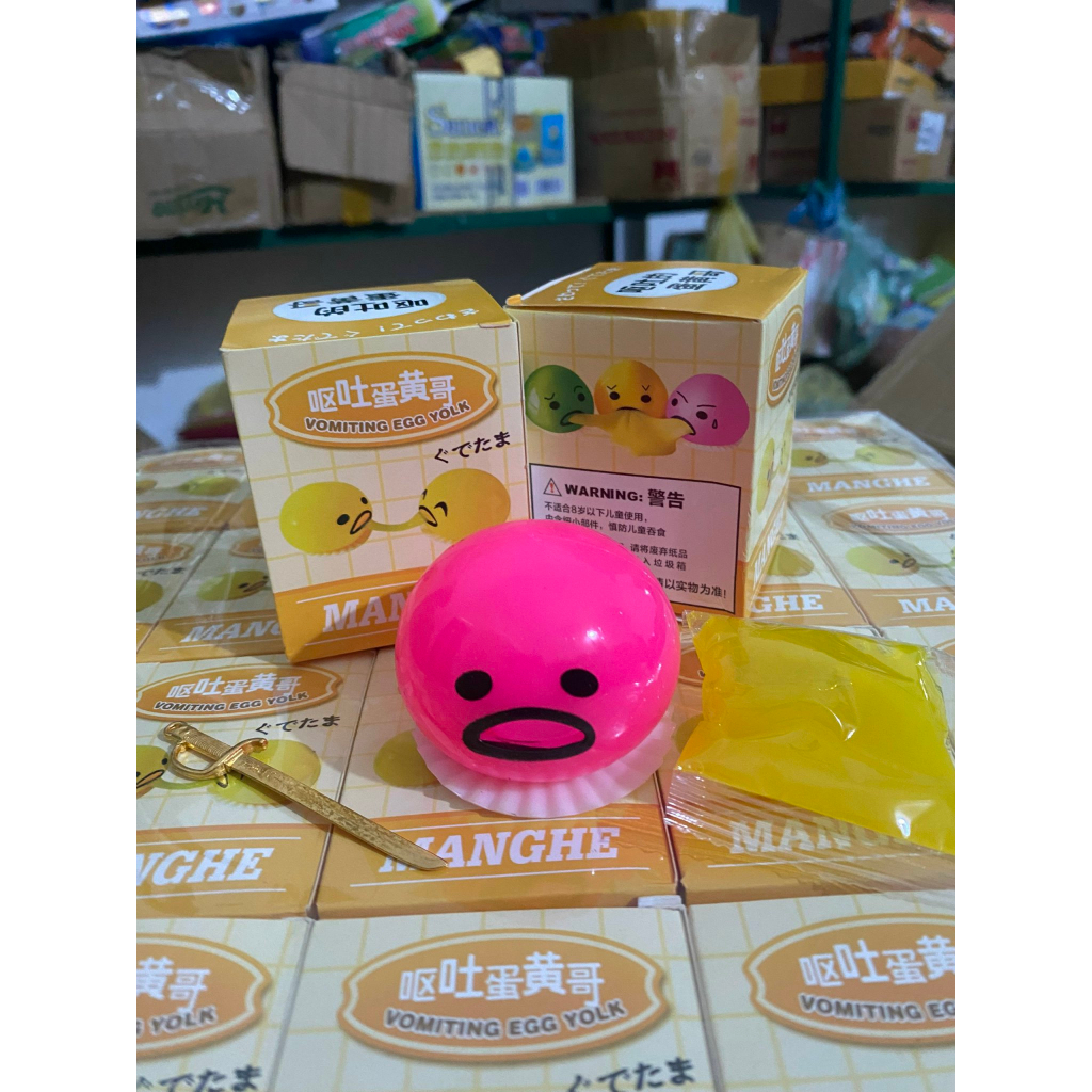 Trứng Biến Thái Hút Nhả Slime Ngộ Nghĩnh Chơi Vui Xả Stress Hiệu Quả Gudetama Squishy Mochi