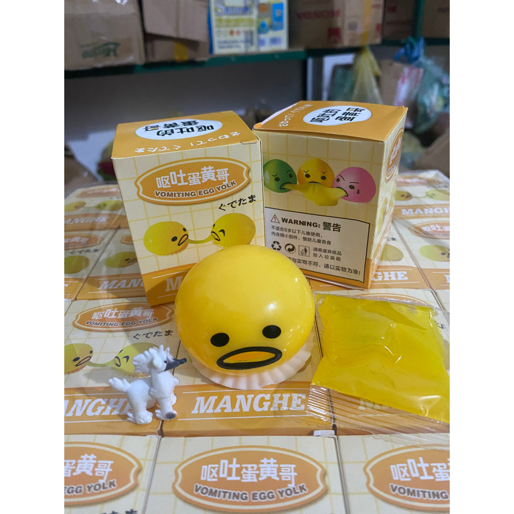 Trứng Biến Thái Hút Nhả Slime Ngộ Nghĩnh Chơi Vui Xả Stress Hiệu Quả Gudetama Squishy Mochi
