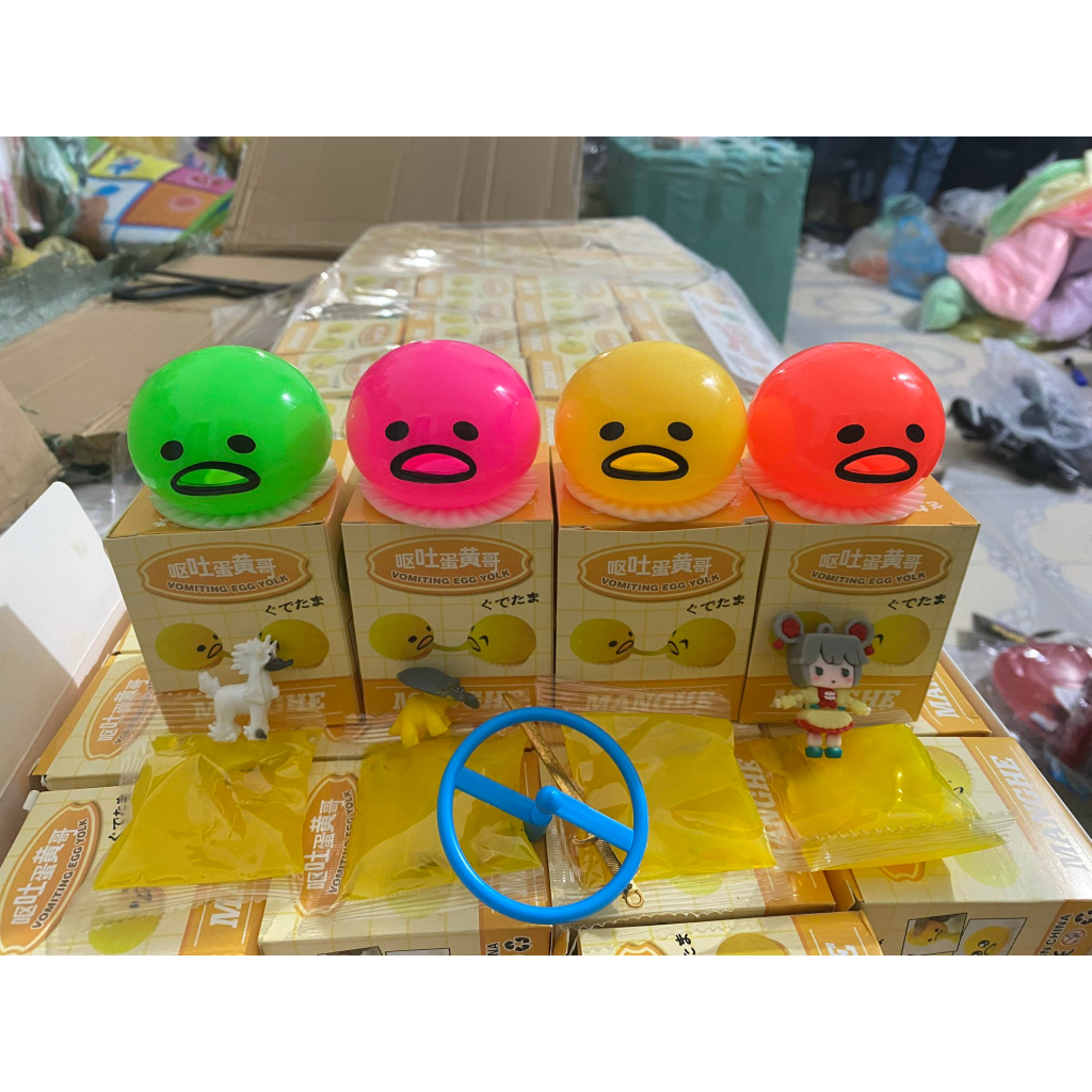 Trứng Biến Thái Hút Nhả Slime Ngộ Nghĩnh Chơi Vui Xả Stress Hiệu Quả Gudetama Squishy Mochi