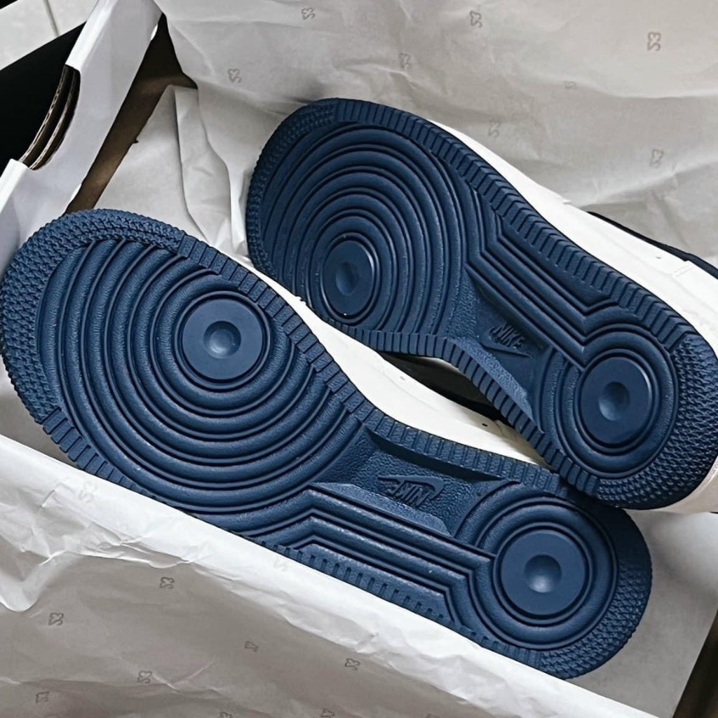 Giày air force 1 đế xanh than , Giày thể thao AF1  navy trắng đế navy bản đẹp cao cấp hè 2023 full box bill