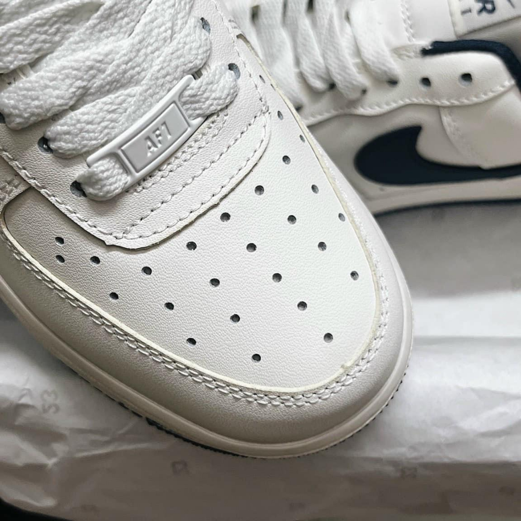 Giày air force 1 đế xanh than , Giày thể thao AF1  navy trắng đế navy bản đẹp cao cấp hè 2023 full box bill