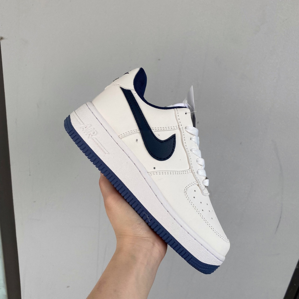Giày air force 1 đế xanh than , Giày thể thao AF1  navy trắng đế navy bản đẹp cao cấp hè 2023 full box bill