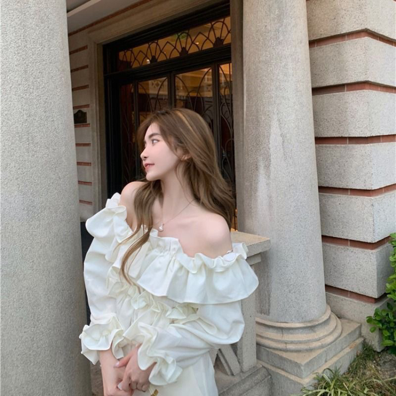 (H261) Áo Croptop Trễ Vai Bèo Bồng Bềnh Siêu Đáng Yêu❤️