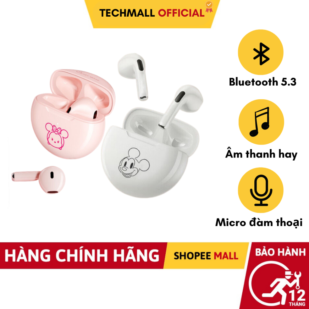 Tai nghe nhét tai không dây LENOVO L6 Disney bluetooth 5.2 âm thanh hifi tích hợp micro tiện lợi- TECHMALL.Official