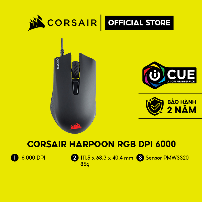 Chuột Gaming Corsair Harpoon RGB DPI 6000 (CH-9301011-AP)